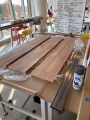 Various pieces of cut wooden planks before build